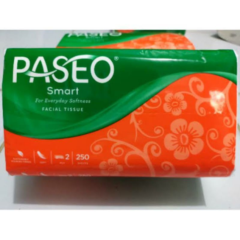 TISSUE PASEO ISI 250 LEMBAR 2 PLY FACIAL TISSUE 250 SHEETS TISSUE SEKALI PAKAI PASEO TISSUE CLEAN PLUS 180 SHEET