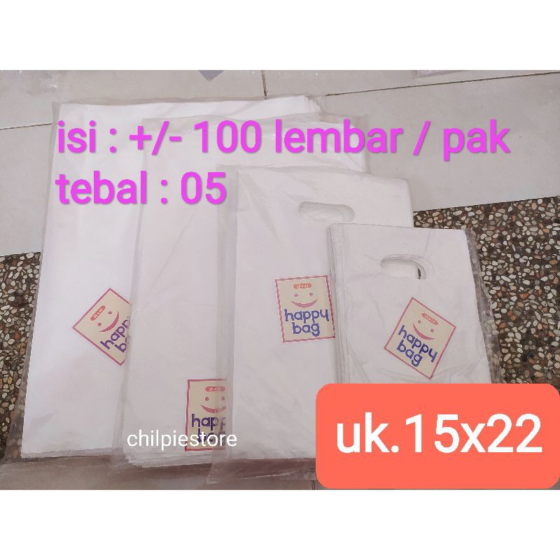 (isi 100) Plastik Plong Putih 15 / Plastik oval putih 15x22 / Plastik plong HD plastik putih oval 15