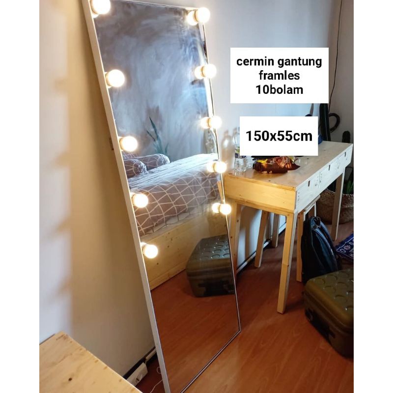 TERMURAH!! vanity miror framles cermin Model GANTUNG tembok No  lampu,10bolam 14 bolam