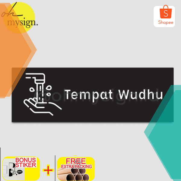 SIGN BOARD TEMPAT WUDHU | SIGNAGE TEMPAT WUDHU | SIGN WUDHU Elegan