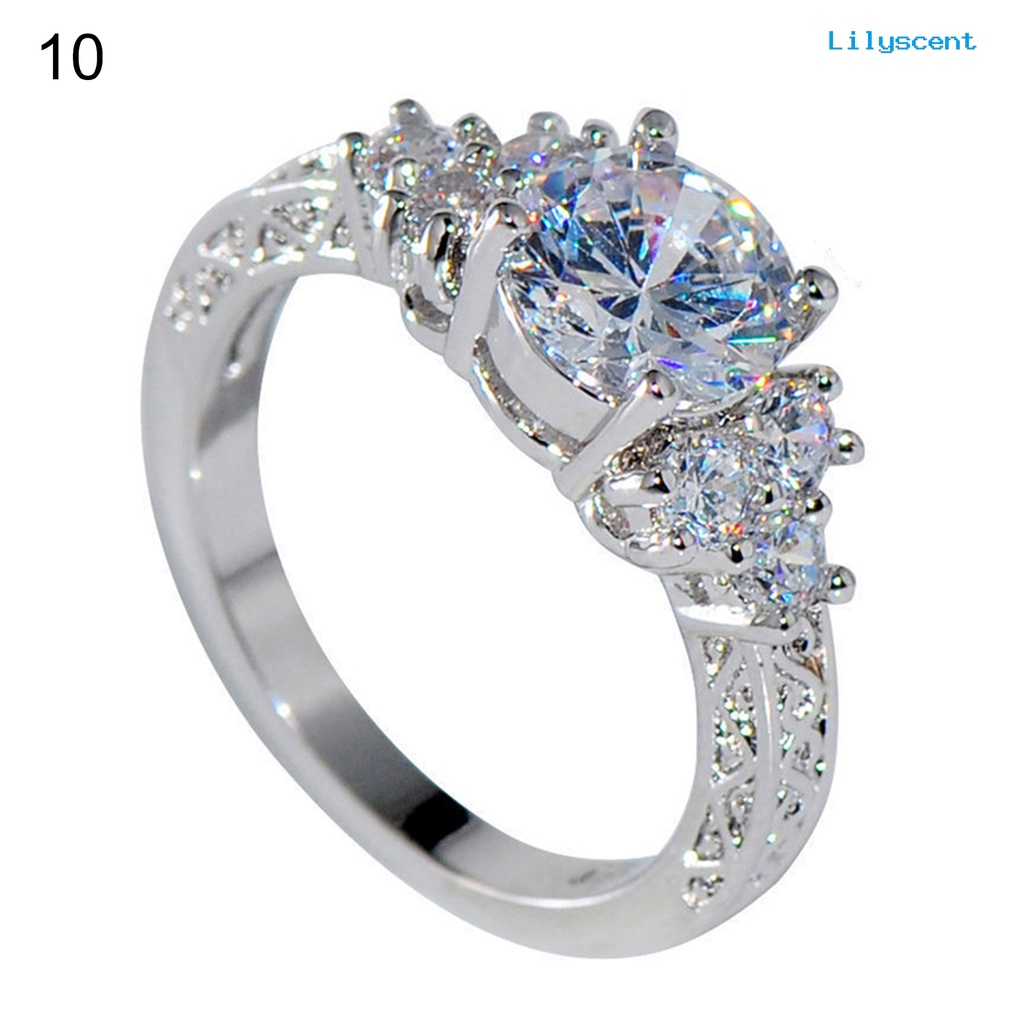 Ls Cincin Wanita Hias Cubic Zirconia Gaya Mewah Untuk Pertunangan / Pernikahan / Pesta / Hadiah