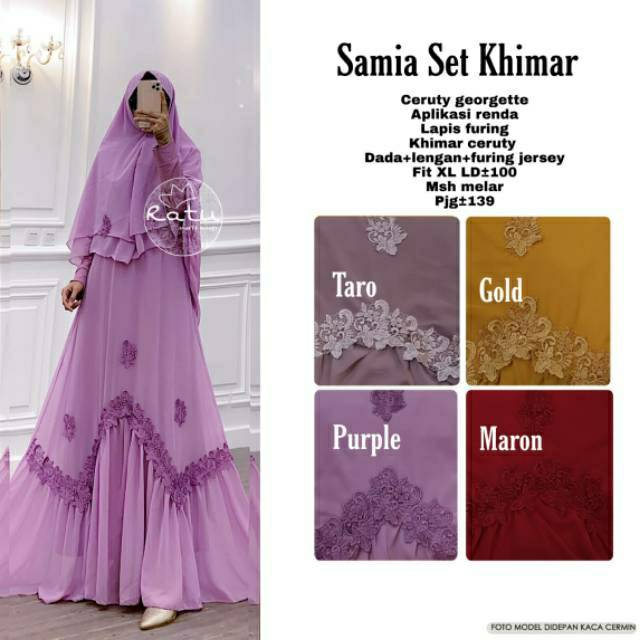 Samia set Khimar gamis ratu termurah