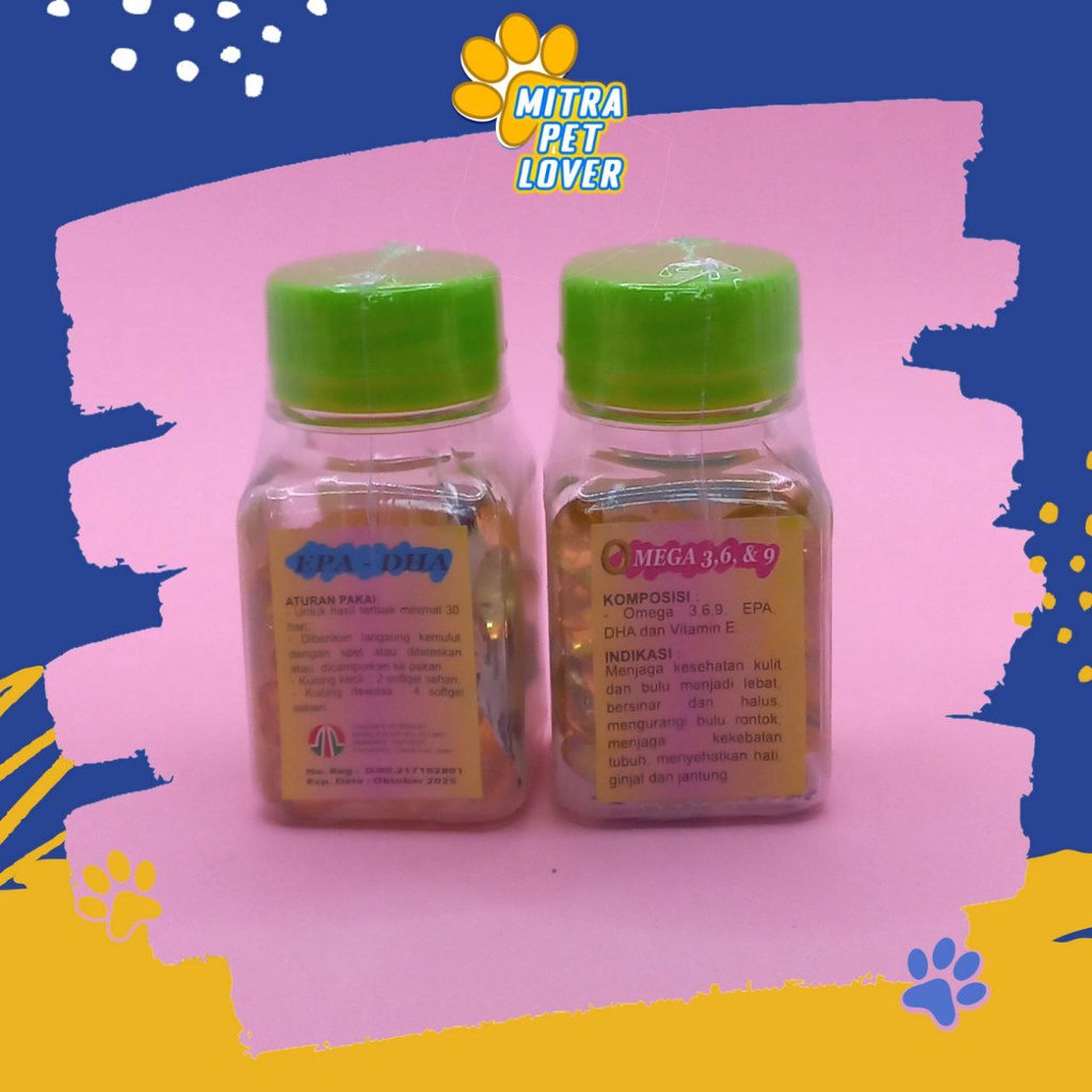 VITAMIN PENGGEMUK KUCING - LOVE ME CAT FISH OIL CAT 60 SOFT GEL ORIGINAL - SUPLEMEN MINYAK IKAN OBAT GEMUK UNTUK IMUN CAT PET ANIMAL HEALTHCARE AND VETERINARY TAMASINDO OBAT PERAWATAN KESEHATAN DAN VITAMIN TERNAK HEWAN BINATANG PELIHARAAN MITRAPETLOVER