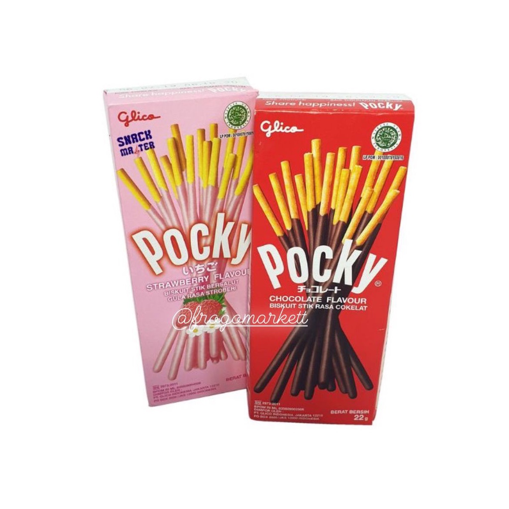 Pocky Mini Rasa Cokelat 22gr, Strawberry 21gr