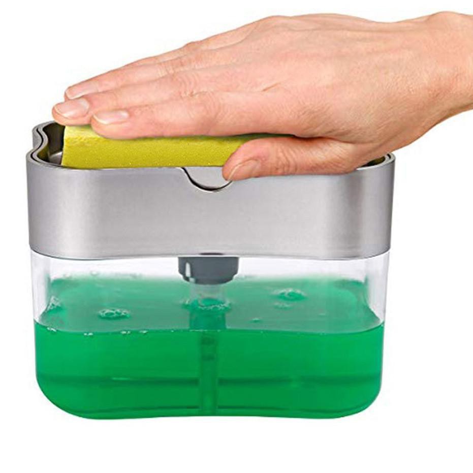 [DS03] Dispenser Sabun Cuci Piring 2 in 1 Pump Holder Sponge Sink Kekinian - Random Colour