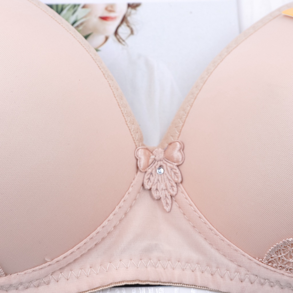 VS - BRA Wanita BH Motif Halus Premium / BH Wanita OIMIO Tanpa Kawat Busa Tebal Kualitas Premium AA931