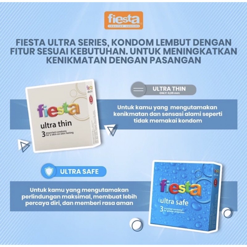 Kondom fiesta ultra thin isi 3 ( kondom super tipis ) privasi aman