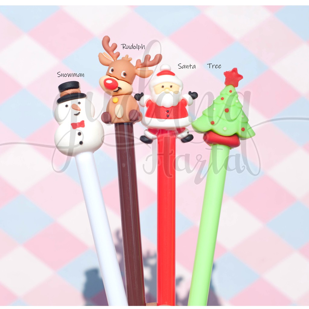 

Pulpen Gel Natal Santa Rudolph Pohon Snowman Hadiah Lucu Kado Unik GC 307148