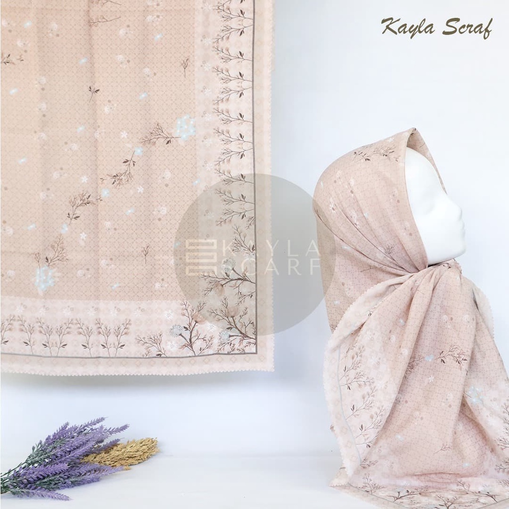 Jilbab Kerudung Hijab Voal Motif Premium Bunga Kayla Scarf Lasercut 11 Muslim Wanita Fashion Segi Em