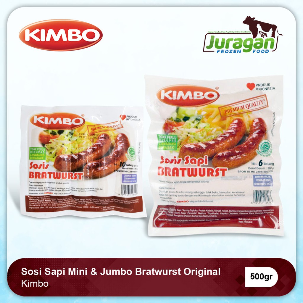 Jual Kimbo Sosis Sapi Bratwurst Original Mini Dan Jumbo S S S Gr Shopee Indonesia