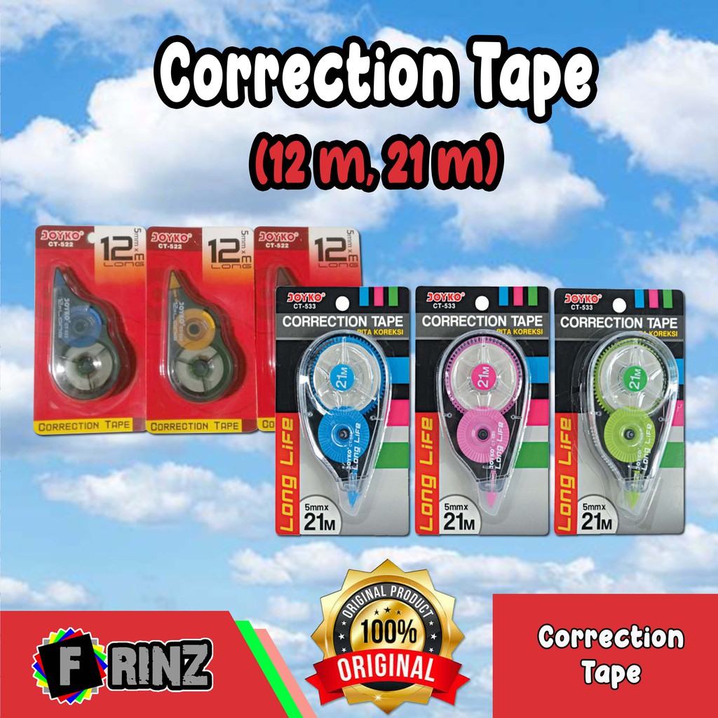 

ATK ~ Correction Tape / CT / Panjang pita 12 dan 21 Meter / Pita Penghapus pulpen