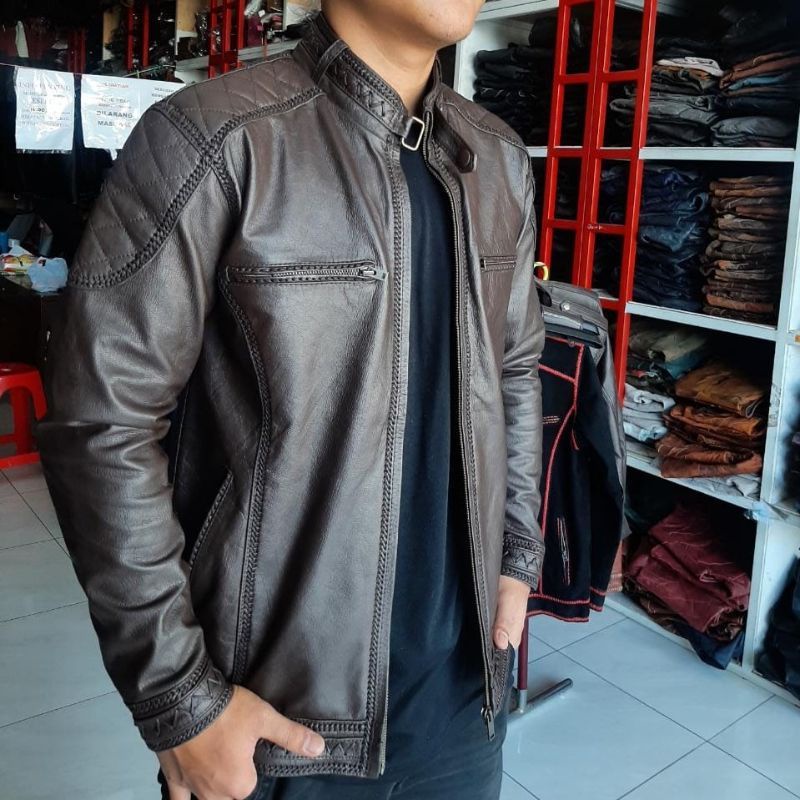 Jaket kulit asli Garut sukaregang jaket kulit pria