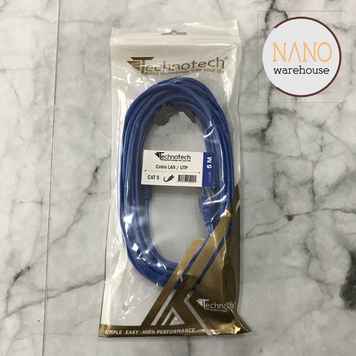 Kabel Internet LAN Cat5UTP RJ45 5 Meter Original TECHNOTECH