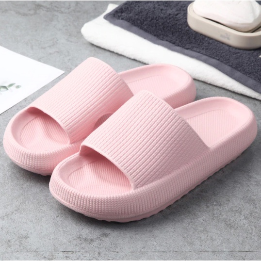 Sandal Rumah Berkualitas Sandal Kamar Mandi Berbahan Empuk Sandal Karet Wanita Pria Couple-pink