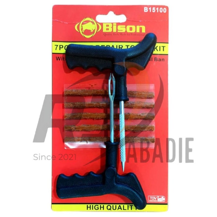 Alat Tambal Ban Tubles Tubeless Bocor Motor Mobil GG Karet Set BISON