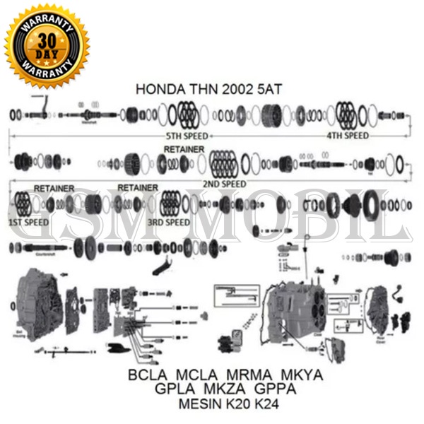 Kampas Kopling Set Matic Honda CRV Reauto 5AT 06112-CCC-CF2 - 10006808