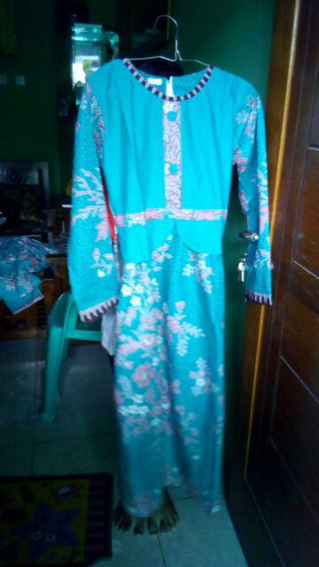 Qnunbatik Batik Keluarga/family Gamis Muslim Krisdayanti (kd) Dsr Warna Toska