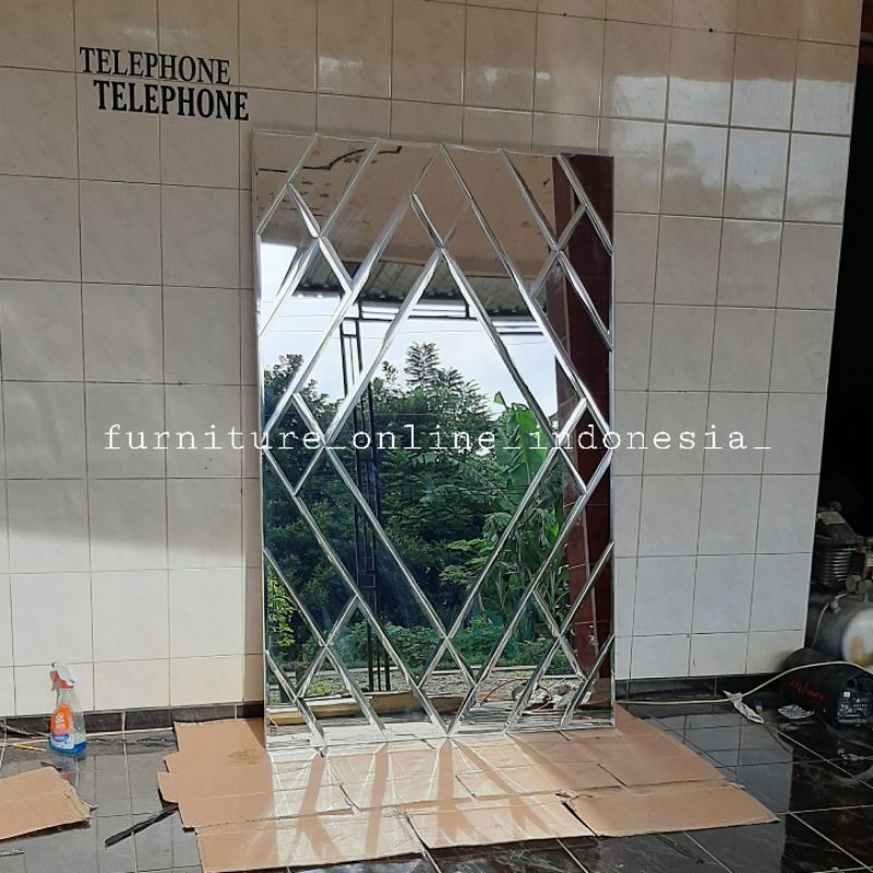 FREE ONGKIR KACA BEVEL KACA DINDING KACA HIAS CERMIN BEVEL FRAME MODERN PIGURA KACA CERMIN MEWAH