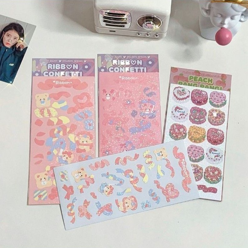 

STICKER DEKORASI HOLOGRAM CAKE & CONFETTI BUJO JOURNALING AESTHETIC
