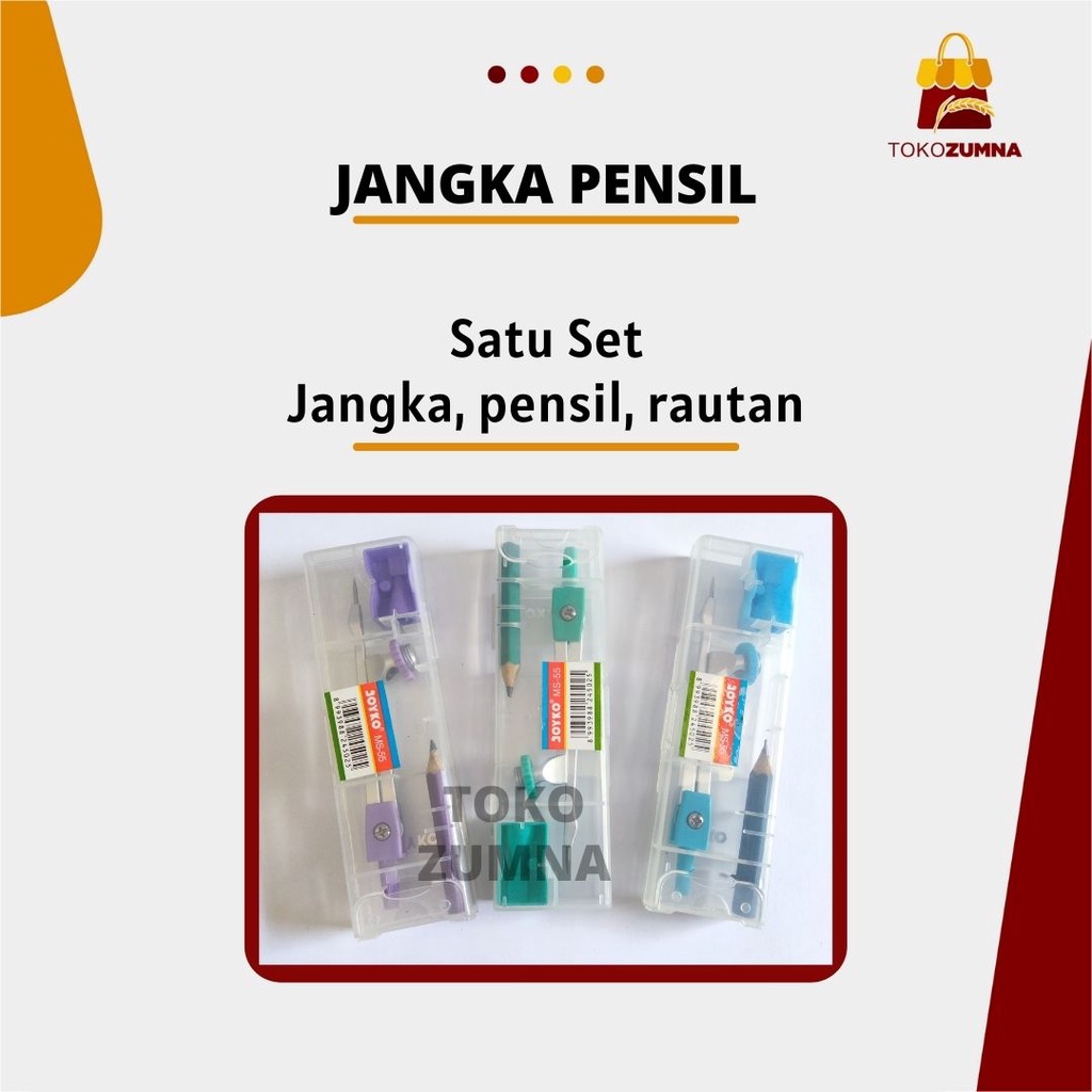 

Jangka Pensil Sekolah Satu Set / Jangka Pensil Joyko MS 55 / Alat Tulis Kantor Pensil Mekanik