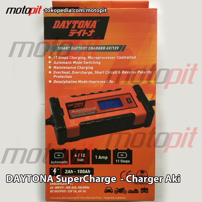 Otomotif - Charger Aki Portable - Aki Mobil Daytona Supercharge Smart Battery Charger Aki Motor