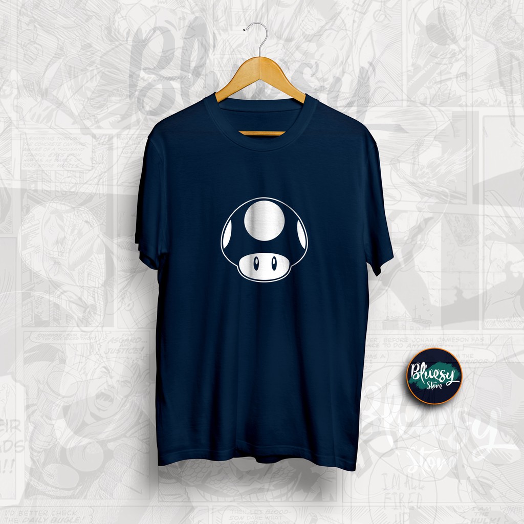 Kaos SUPER MARIO BROS MUSHROOM LVL UP / KAOS LVL UP JAMUR MARIO KARTUN