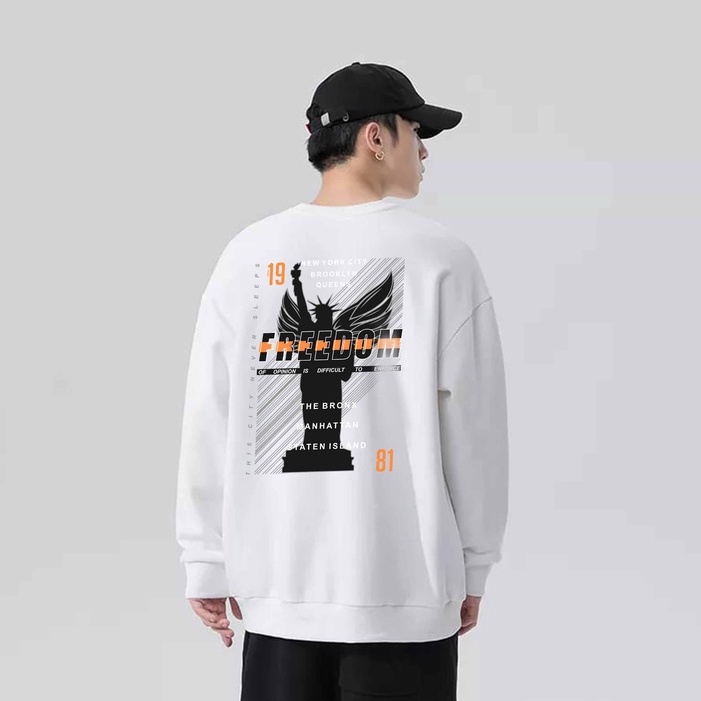Sweater Crewneck Pria Freedom Fleece Size M - XXL