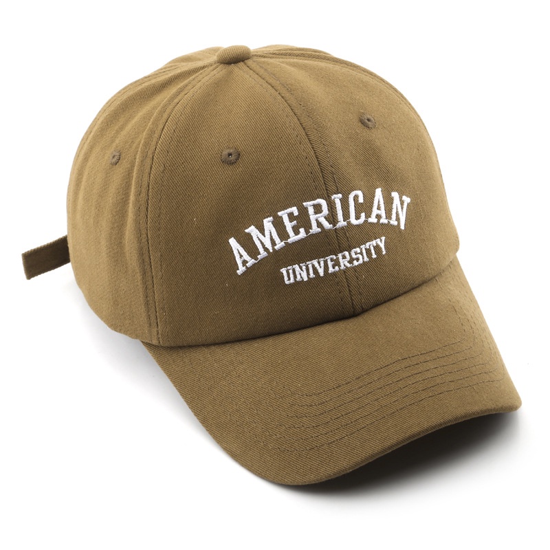 HATSAVENUE-228 Topi Baseball Klip Besi Belakang Bahan Lembut Bordir American University