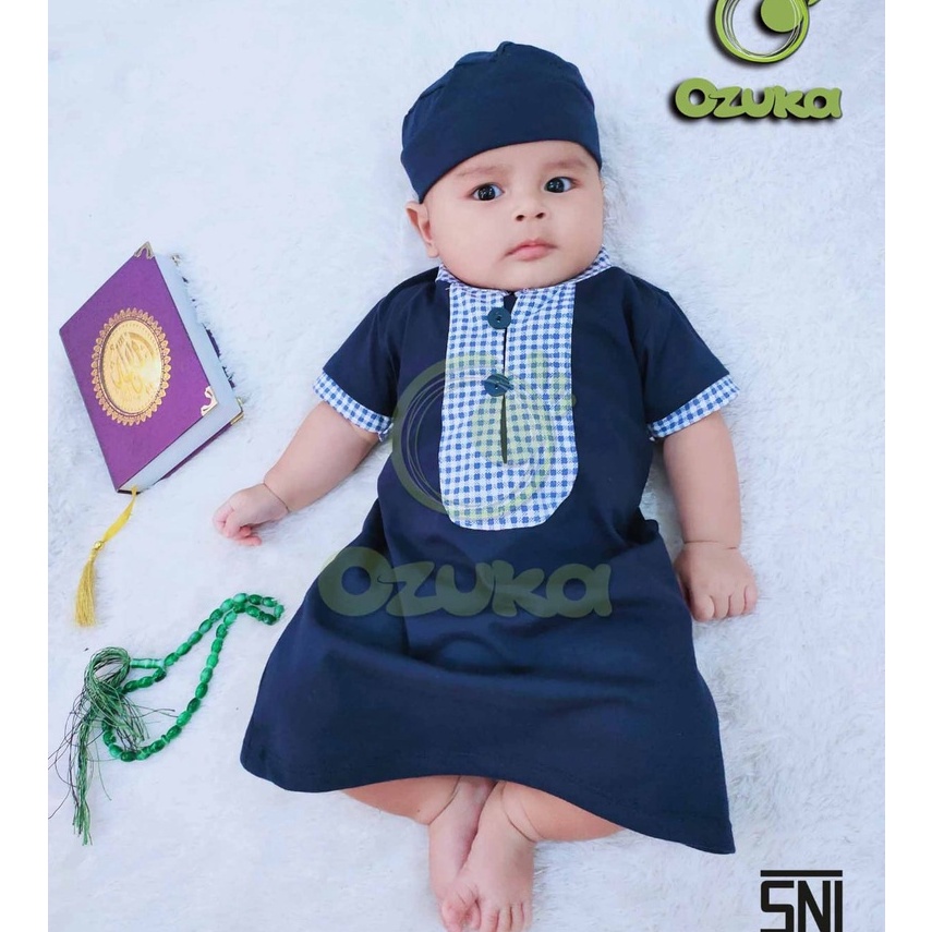 Baju Koko Aqiqah Bayi Laki Laki 0 6 Bulan 6 12 Bulan New Born Newborn Ozuka Setelan Jubah Koko Bayi Murah Gamis Jubah Arab Anak | Koko Bayi Aqiqah | Qomis baby balita | Baju muslim bayi aqiqah