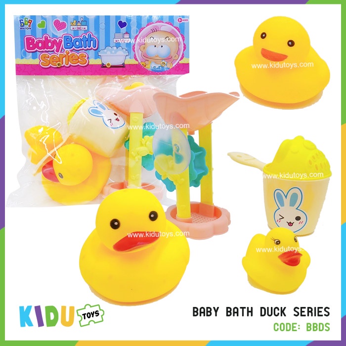 Mainan Anak Mandi Bebek Karet Alat Mandi Anak Baby Bath Duck Series Kidu Toys