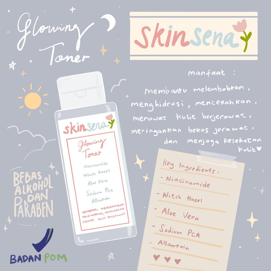 Glowing Toner BPOM - Skinsena