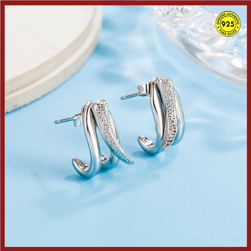 Anting Tusuk Sterling Silver 925 Model Gigi Serigala Gaya Hip Hop Untuk Unisexpriawanita U931