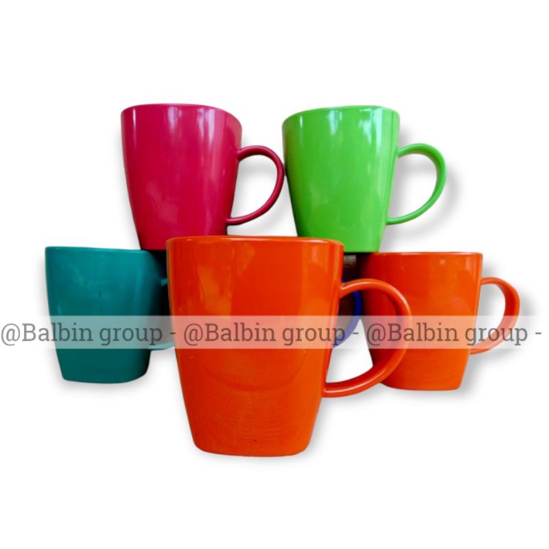 cangkir dinner-ware NO.133 / gelas mika semi melamin / cangkir warna  / mug gelas cangkir 240.ml / cangkir kopi / cangkir teh / cangkir &amp; gelas kuliner / gelas cangkir warna random