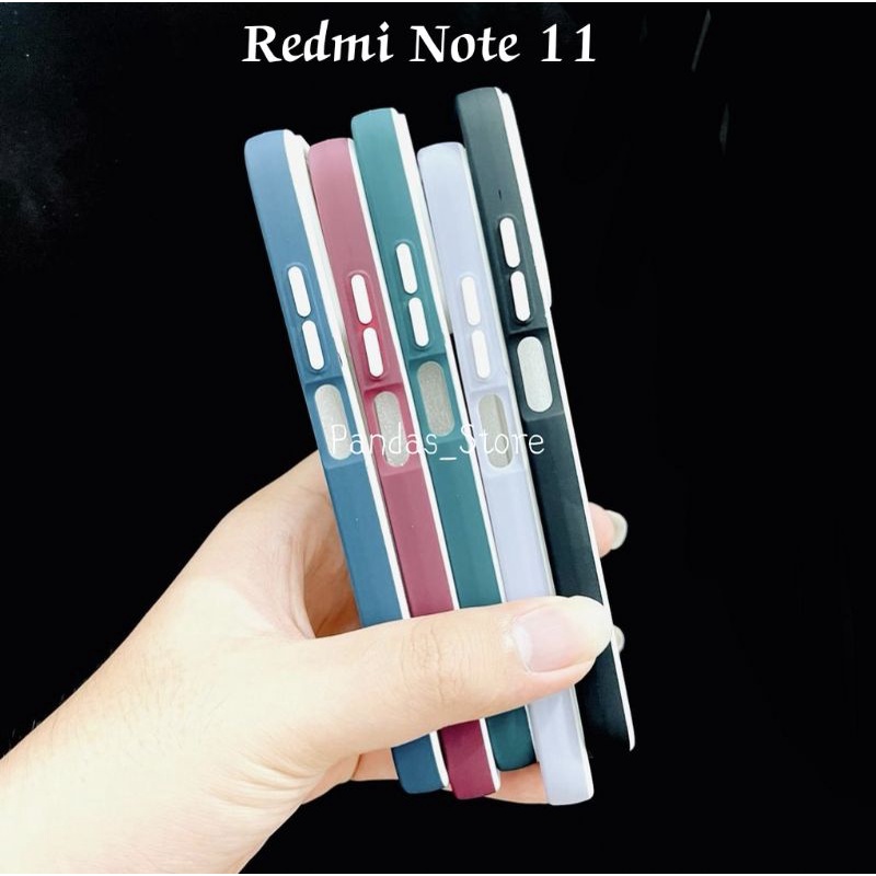 Pro Hybird Redmi Note 11 Softcase Halus dan Elegan / Pinggiran Garis Putih Keren (Pandas)