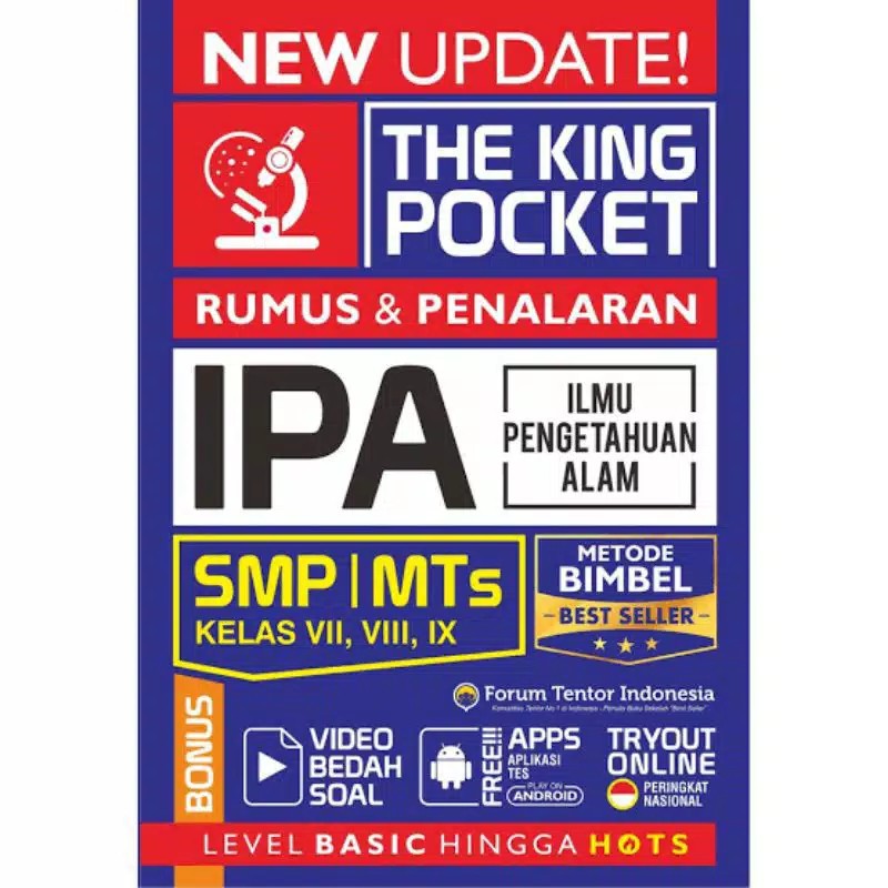 BUKU SOAL BEST : NEW UPDATE THE KING POCKET RUMUS & PENALARAN MATEMATIKA . IPA SMP/MTs-IPA SMP