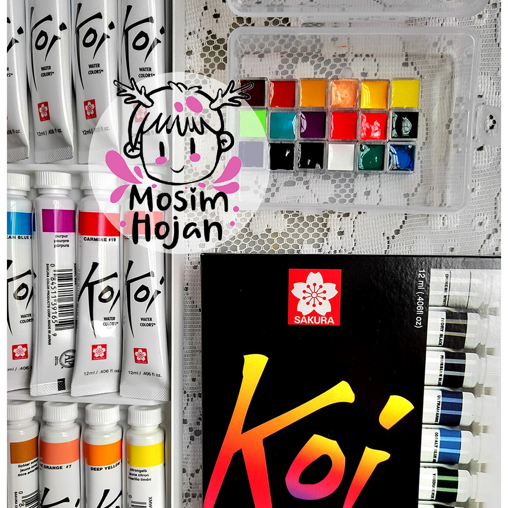 

Koi 18 warna cat air watercolor tube share mini pan