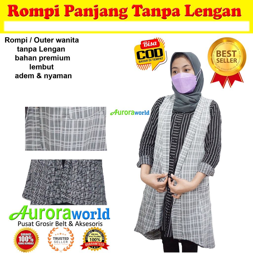 Auroraworld Outer / Rompi Tanpa lengan bahan lembut adem dan nyaman dipakai sehari hari bisa cod