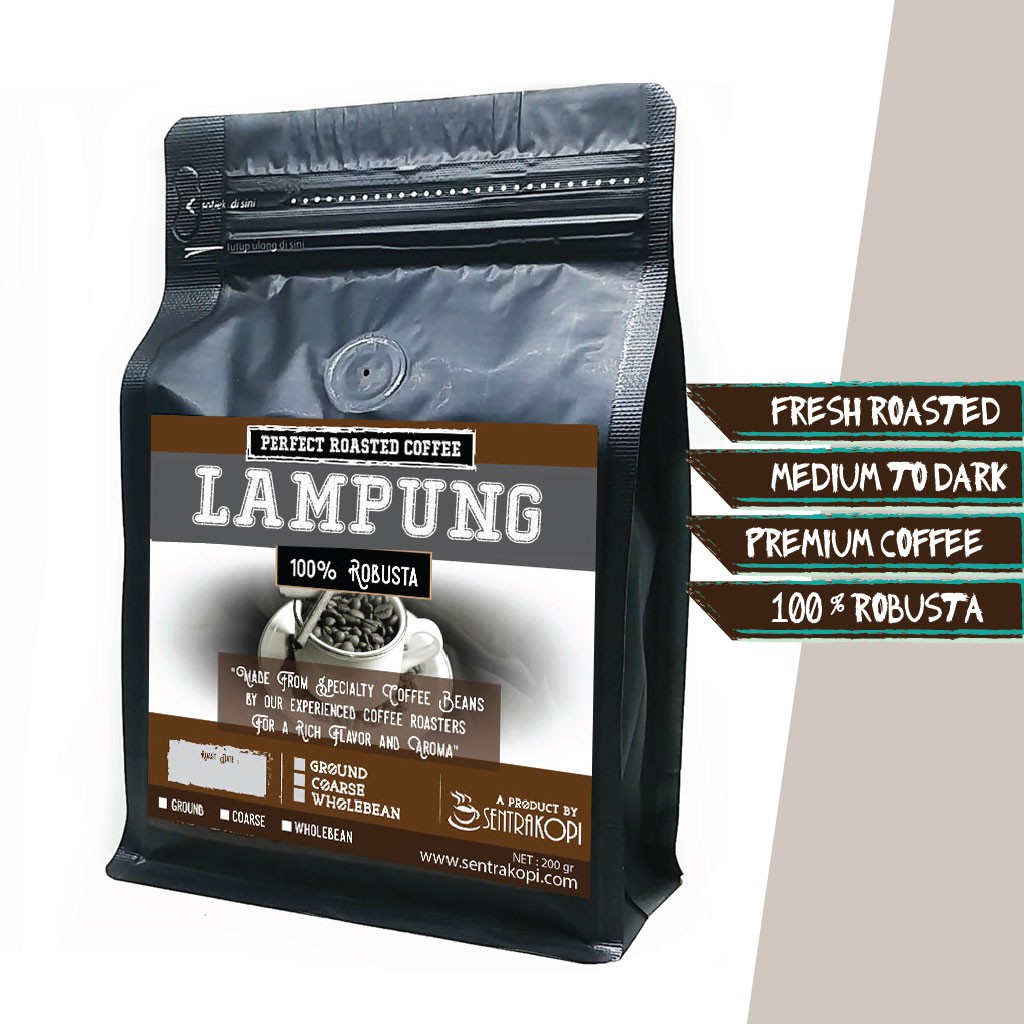 

Kopi Lampung 200 Gram - Bubuk / Biji - Kopi Asli Robusta Coffee Murni 200Gr Roast Bean Single Origin