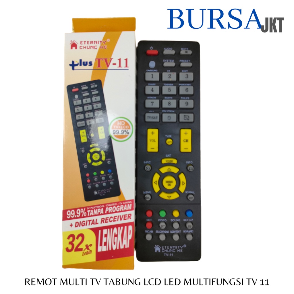 REMOTE TV TABUNG LCD LED SERBAGUNA MULTIFUNGSI TV 11 PENGGANTI REMOT TV YANG RUSAK