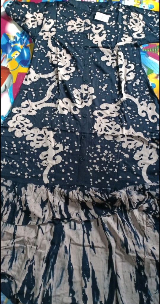 (bisa Cod) Gamis Twill Ori Pekalongan Gamis Susun Gamis Batik Gamis Dewasa Busui Freindly Bi007