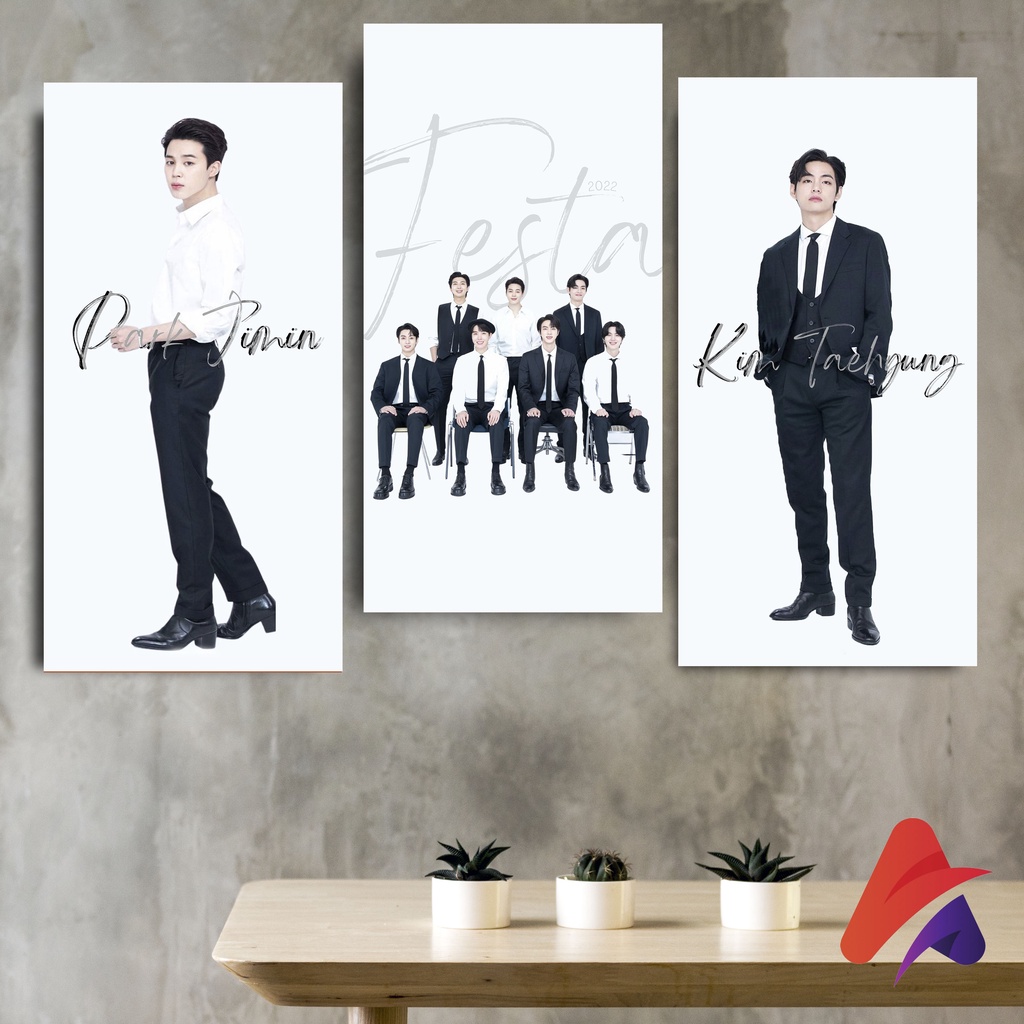 HIASAN DINDING BTS FESTA 10X20 CM WALLDECOR PAJANGAN POSTER HIASAN KAMAR DEKORASI KAYU KPOP BTS KPOP