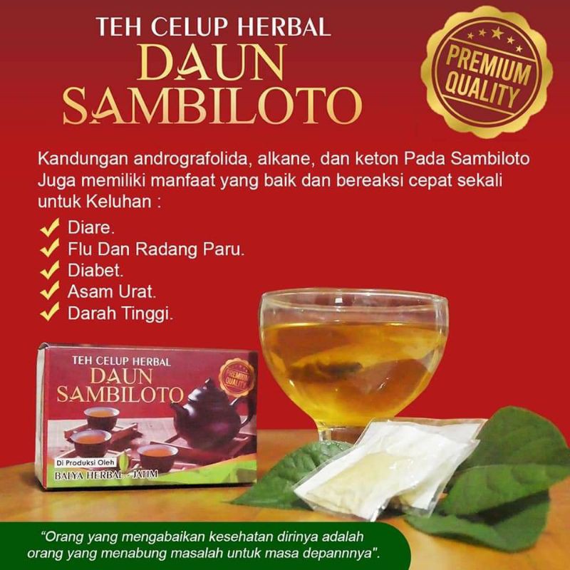 

Teh Celup Herbal Sambiloto Isi 20 kantong