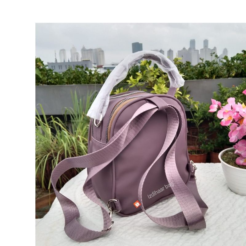 tas ransel 4 ruang bahan nilon bordir depan ukuran T21xL19 x9 cm.-1