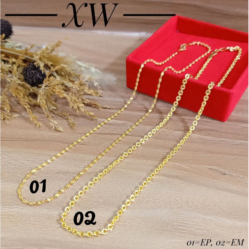 Kalung Yaxiya Rantai mewah warna 24k 45cm