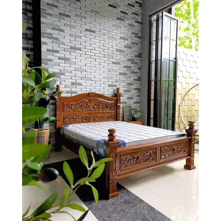 Ranjang Dipan Kayu Jati Ukir Jepara Rahwana