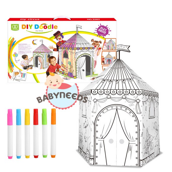 COLOURING KIDS ACIVITY PLAYHOUSE RUMAH KARDUS JUMBO HOUSE