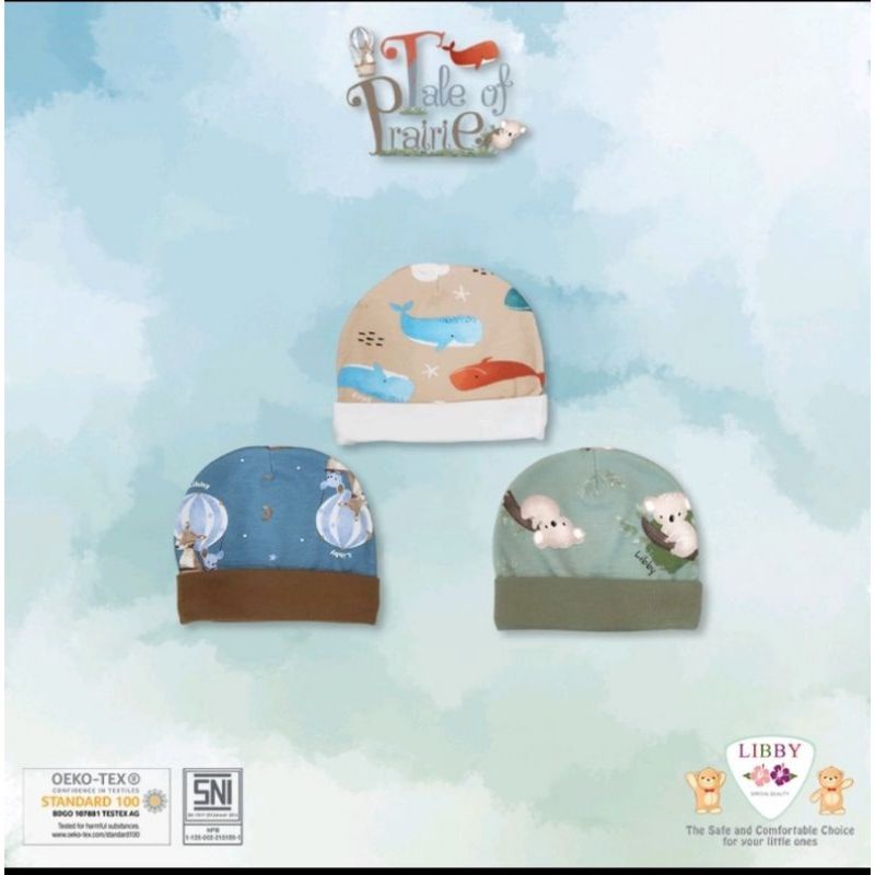 1  Pcs LIBBY Topi Bulat Bayi/Baby Motif (0-3M) Topi Bayi