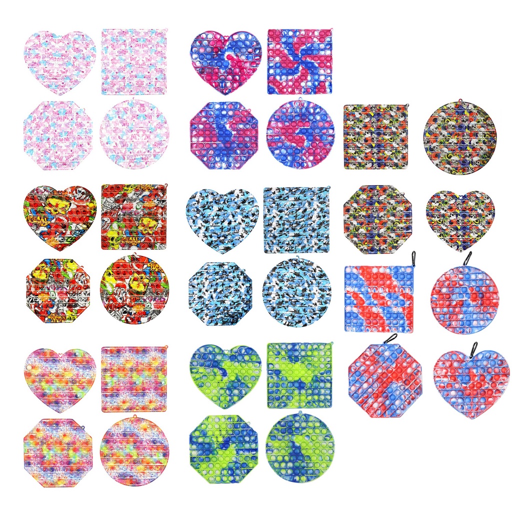 Mainan Squishy Bubble Pop It Bulat Besar Untuk Pereda Stres / Autis / Hadiah Anak