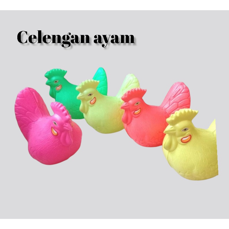 Celengan ayam plastik besar beragam warna