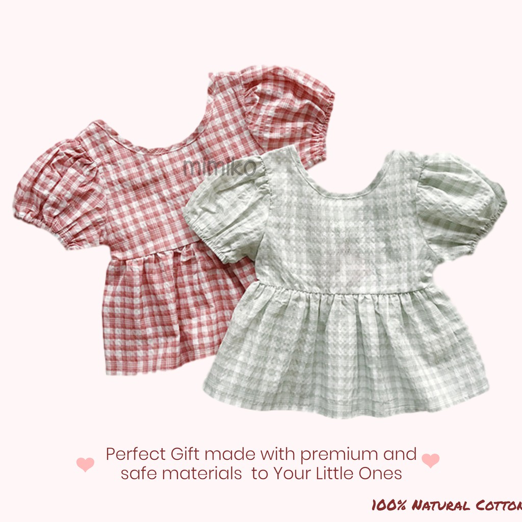 Mimiko - Adelle Dress Bayi Perempuan Rok Terusan Motif Kotak DRS0002
